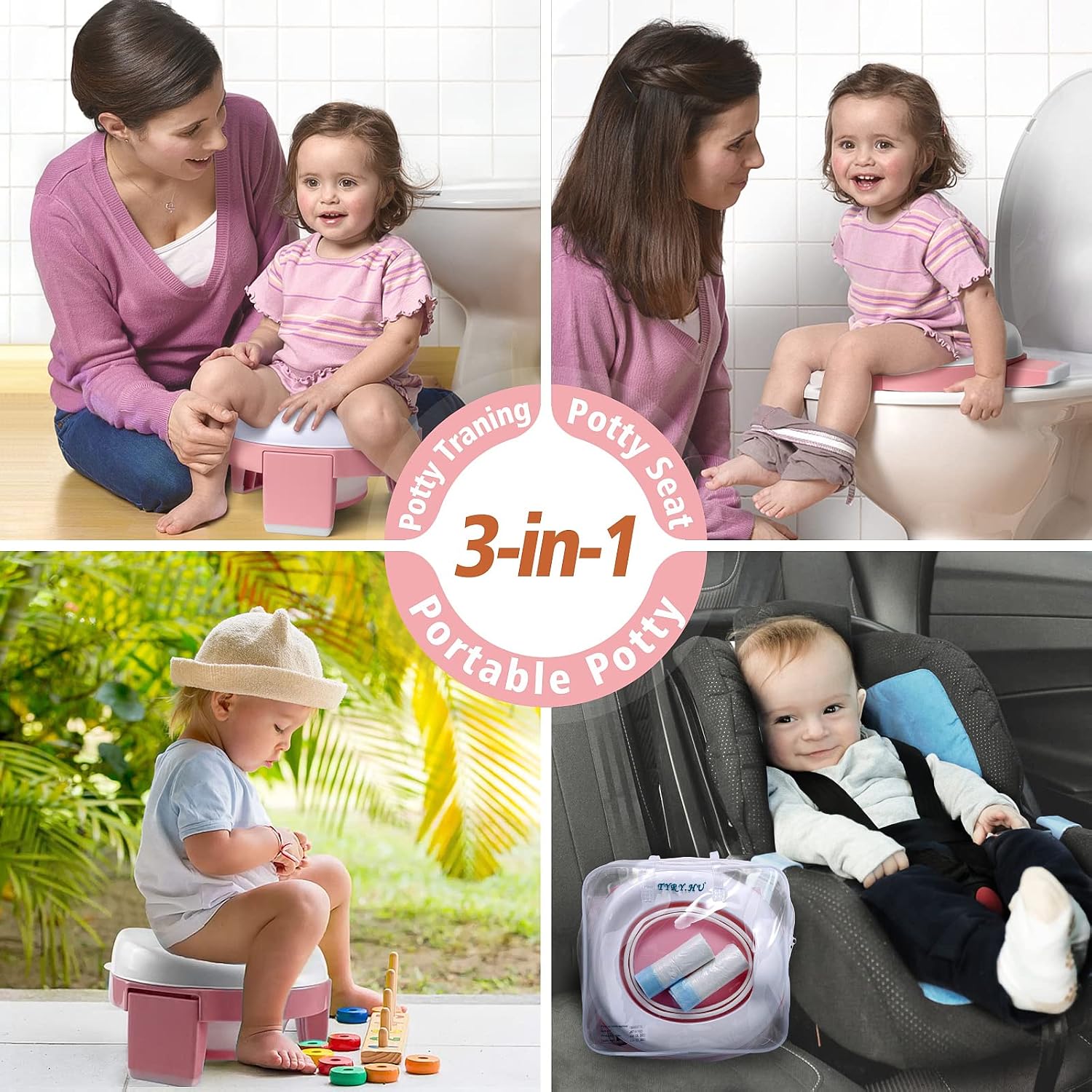 Detalle 2 de Potty Training Toilet Seat 3-in-1 Portable Travel Potty