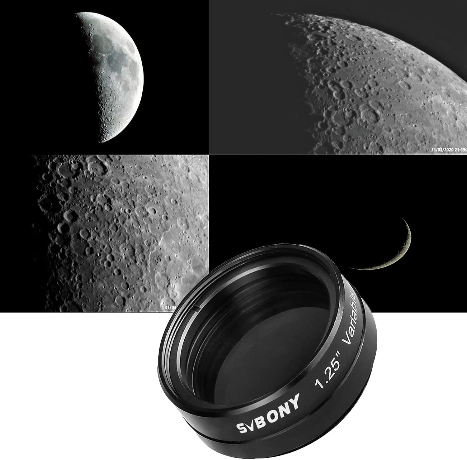 Detalle de Svbony SV128: Filtre de polarisation variable 2" pour observation lunaire et planétaire