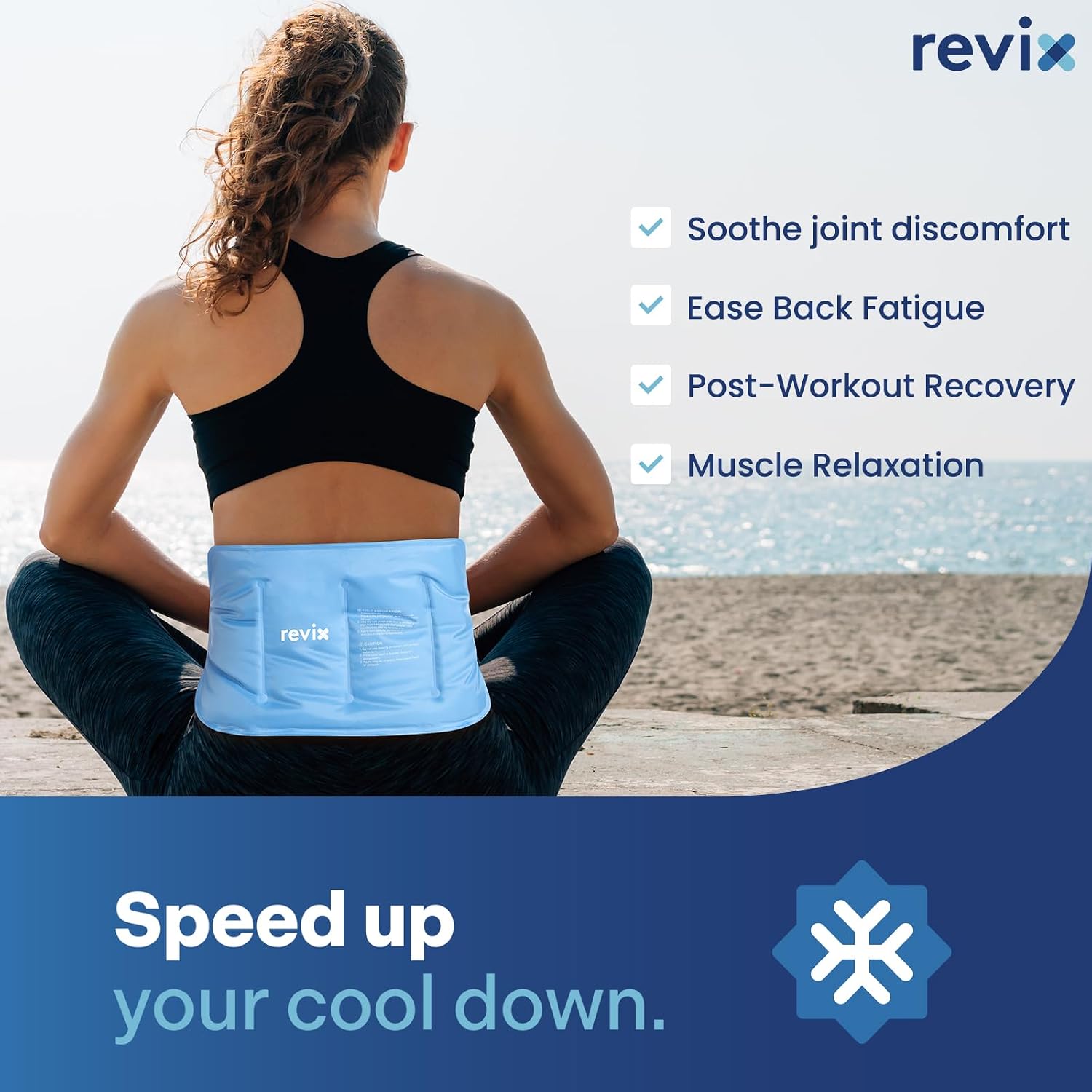 Thumbnail 3 de REVIX REX117 Reusable Gel Ice Pack, 16 x 9 in, Hands-Free Strap