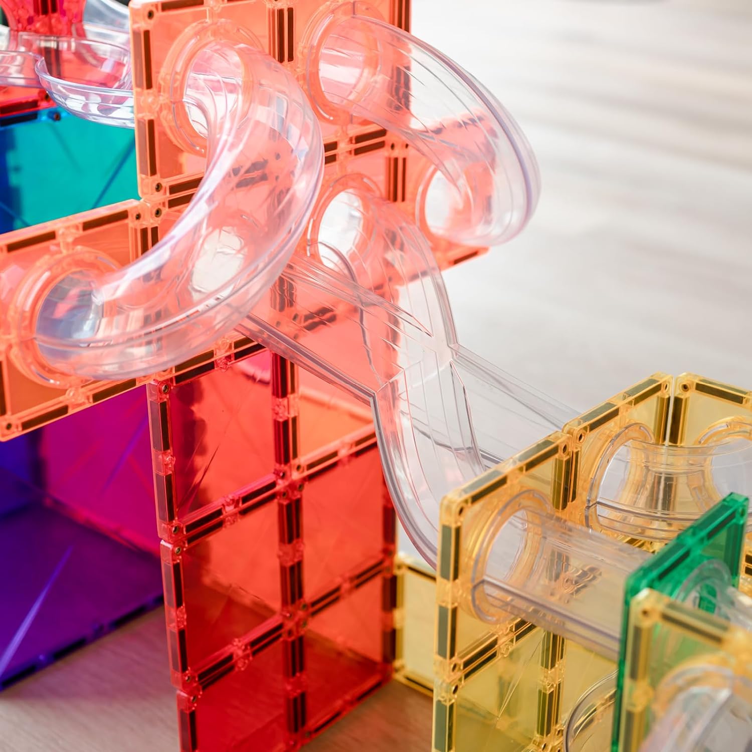 Detalle de CONNETIX Piastrelle magnetiche Arcobaleno Ball Run – Espansione da 66 pezzi