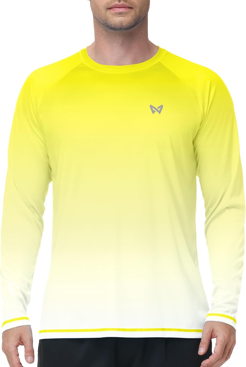 Detalle de WISMBOX Men's Long Sleeve UV Swim Top with UPF 50+ Sun Protection
