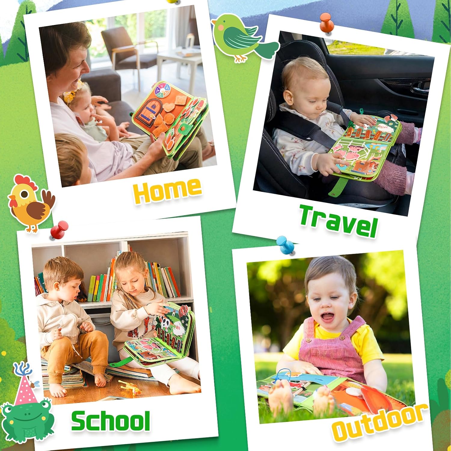 Thumbnail 6 de ZOOI Montessori Busy Board Quiet Book (9-in-1) for 1–3 Year Olds