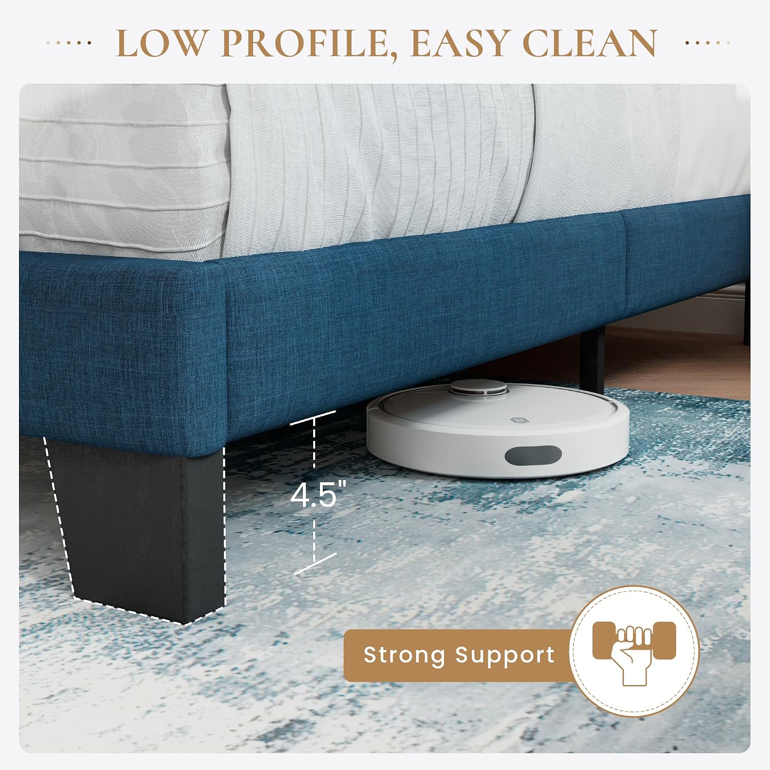 Detalle 1 de SHA CERLIN Full Platform Bed Frame