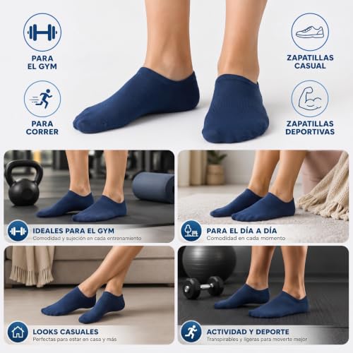 Thumbnail 5 de PS PROUTHS – Calcetines tobilleros transpirables (AZUL MARINO), 12 pares, tallas 35-40 y 40-46