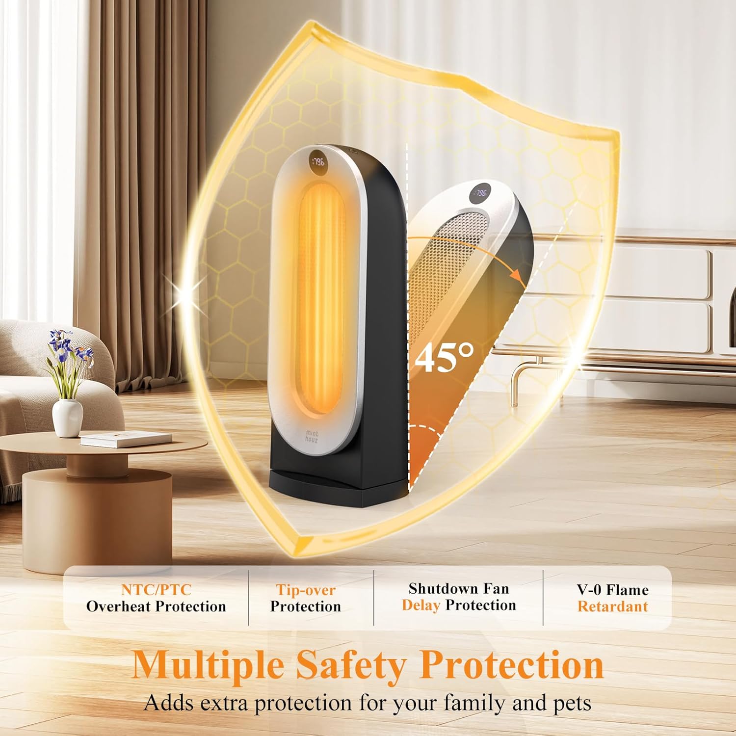 Thumbnail 2 de Minthouz Electric Heater 2000W PTC Ceramic with ECO Mode, 70° Oscillation & Remote