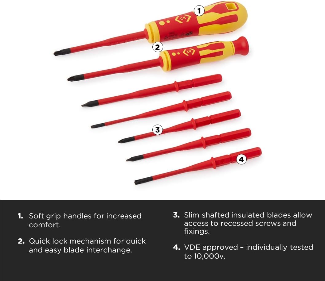 Detalle 2 de C.K T4925 VDE 1000V Interchangeable Screwdriver Set with Slim Blades