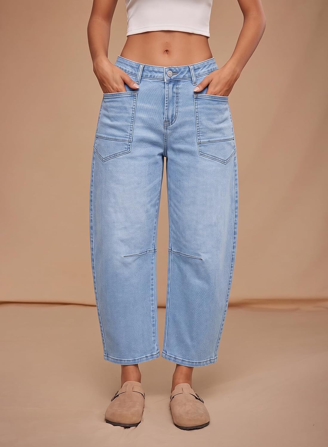 Detalle 2 de Dokotoo Women's Barrel Jeans in Stretch Denim