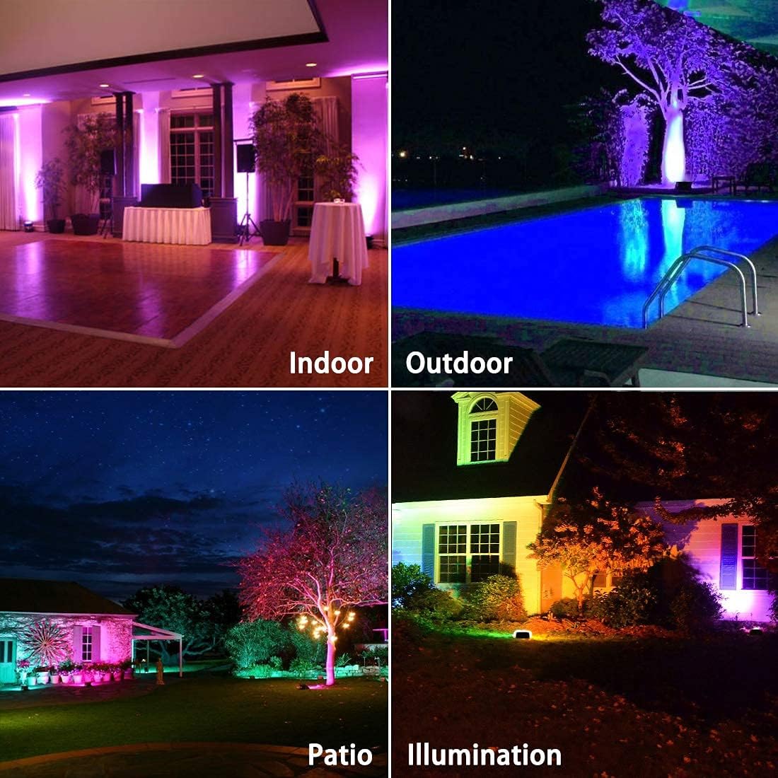 Thumbnail 6 de Bhochy LED Floodlight Outdoor 50W RGB (2 Pack) with Remote, Timing & 4 Modes, IP66