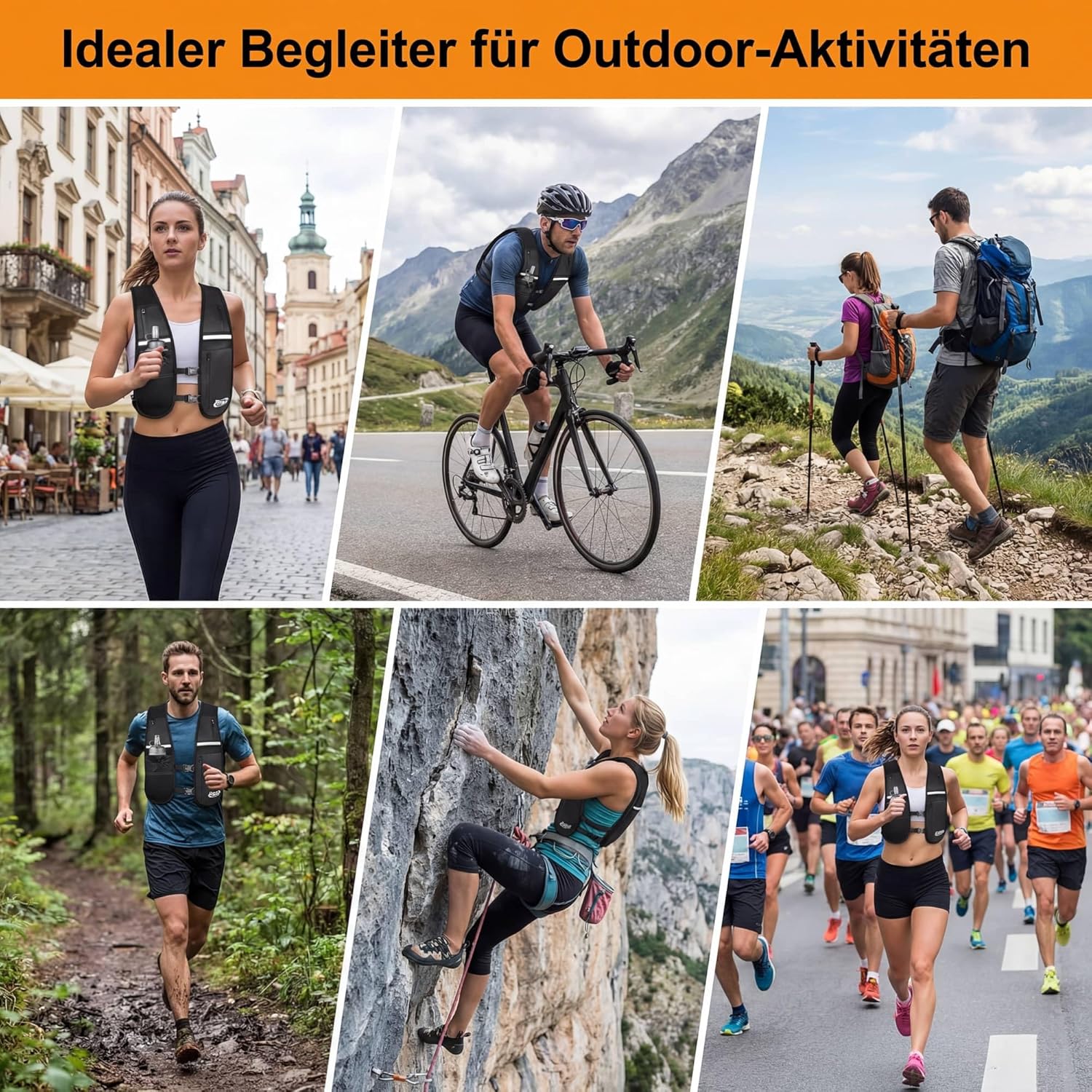 Thumbnail 5 de TSINGSA Laufweste Laufweste mit 500 ml