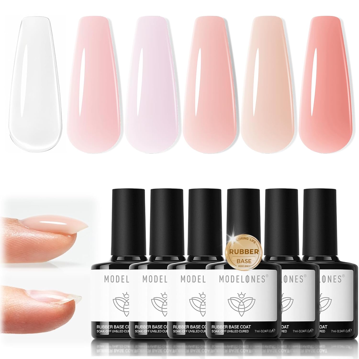Detalle de Modelones Rubber Base Gel Set 6 Colors