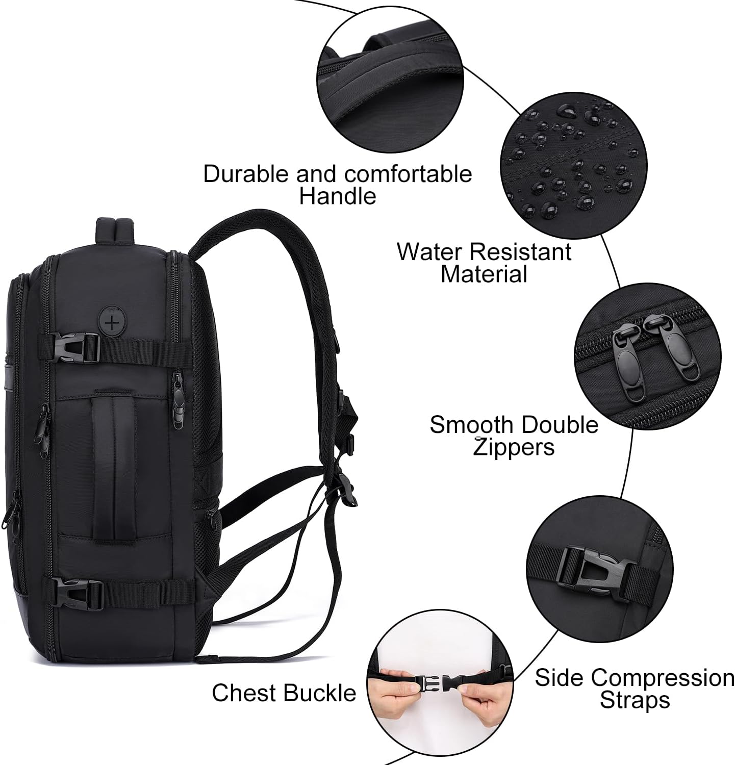 Thumbnail 5 de Travel Backpack for Men: Airplane Approved 24L Carry-On with Laptop Compartment, Shoe Pouch, and TSA-Ready Design (15.6 inch Laptop)