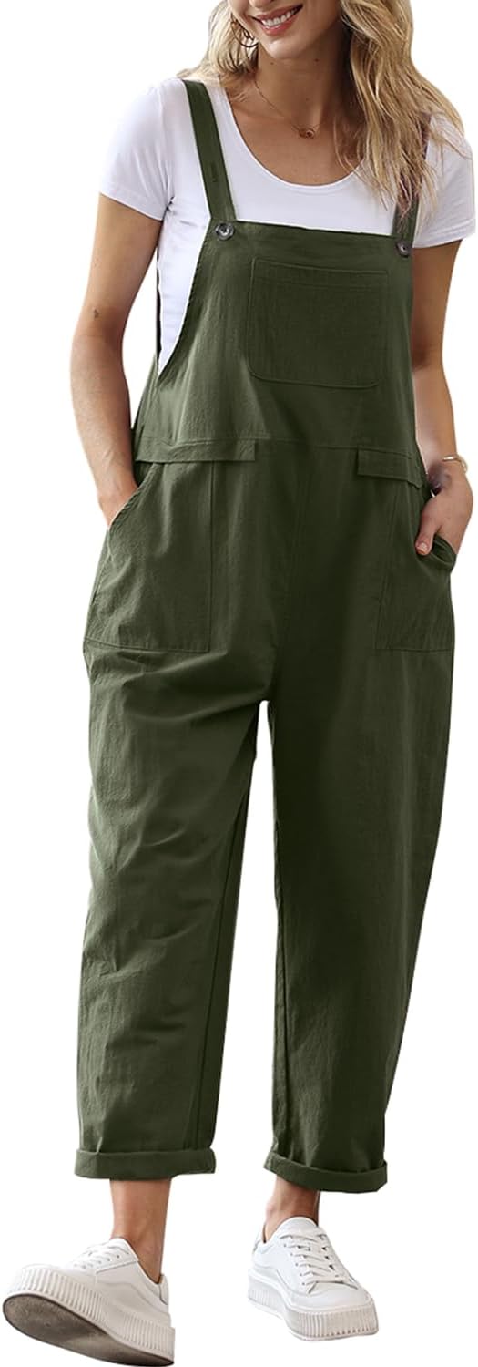 YESNO Damen Latzhose Sommer Oversize Trägerhose – Baggy Jumpsuit im lässigen Boyfriend-Stil