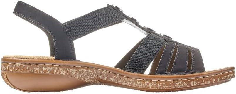 Detalle de Rieker Femme Sandales 62831 – Sandales à lanières confortables et polyvalentes