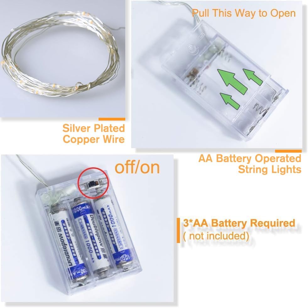 Thumbnail 6 de Tasodin LEDDC00221 Orange LED String Lights, 16.4 ft Battery-Powered