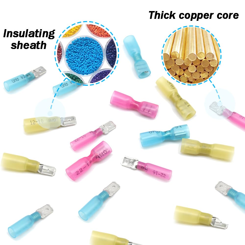 Thumbnail 2 de Yosawa heat-shrink spade connectors, 120-piece kit