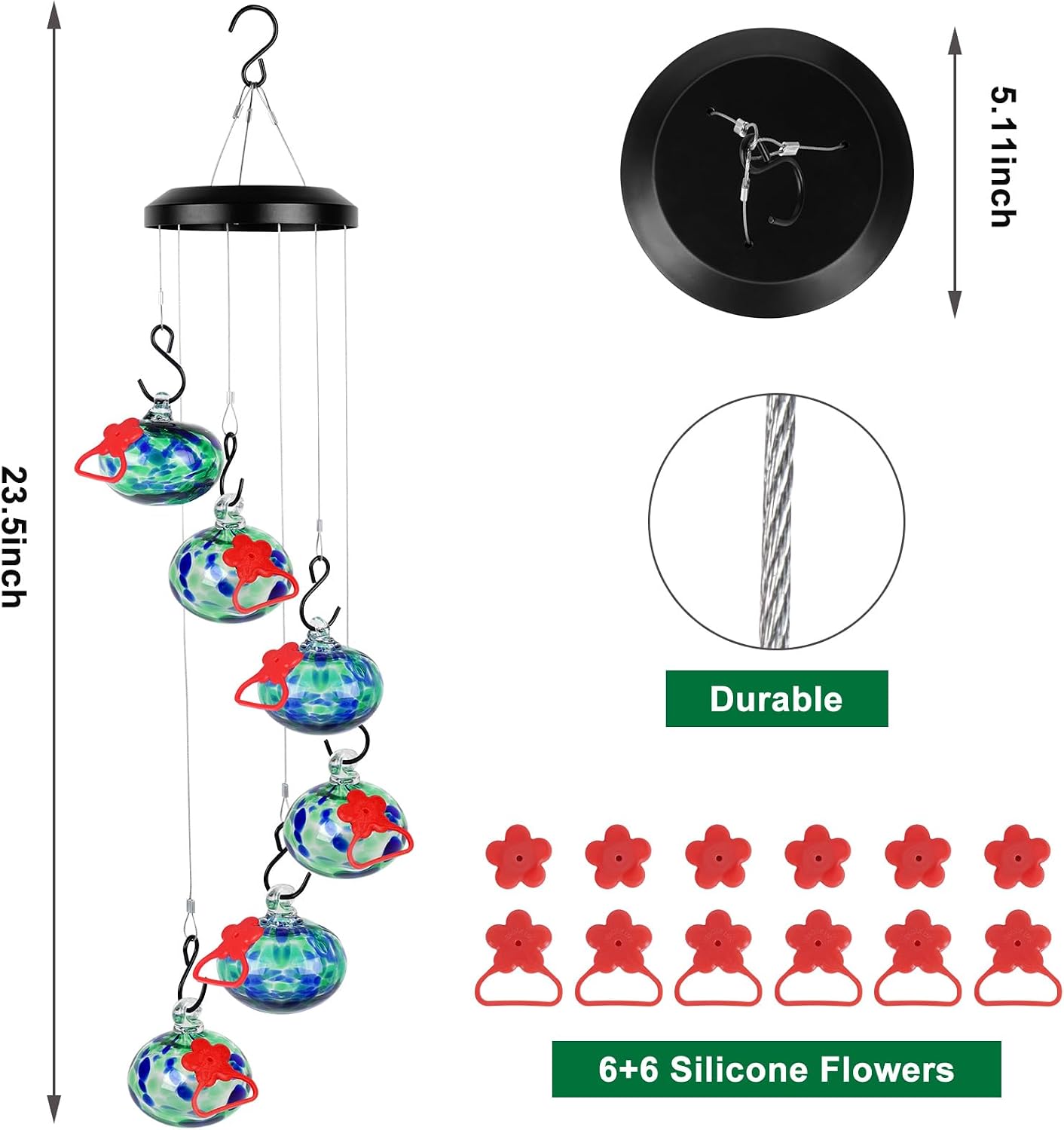 Detalle 2 de Headak Life Hummingbird Feeder Wind Chime