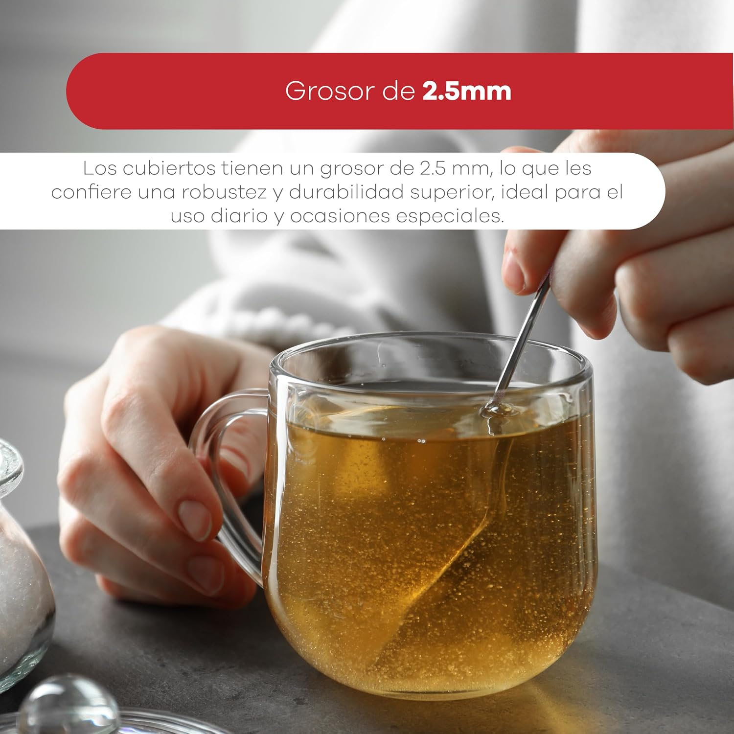 Detalle de Bergner Cubertería Acero Inoxidable Cromado Mate 24 piezas 🍽