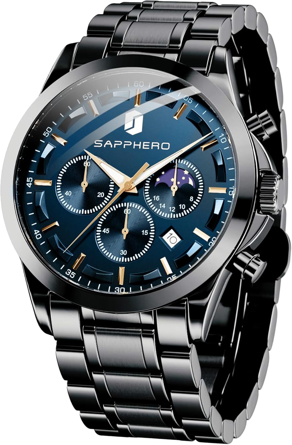 Thumbnail 6 de BENYAR BY Orologio da uomo al quarzo con cinturino in pelle - 46 mm, cassa in lega, impermeabile e luminoso