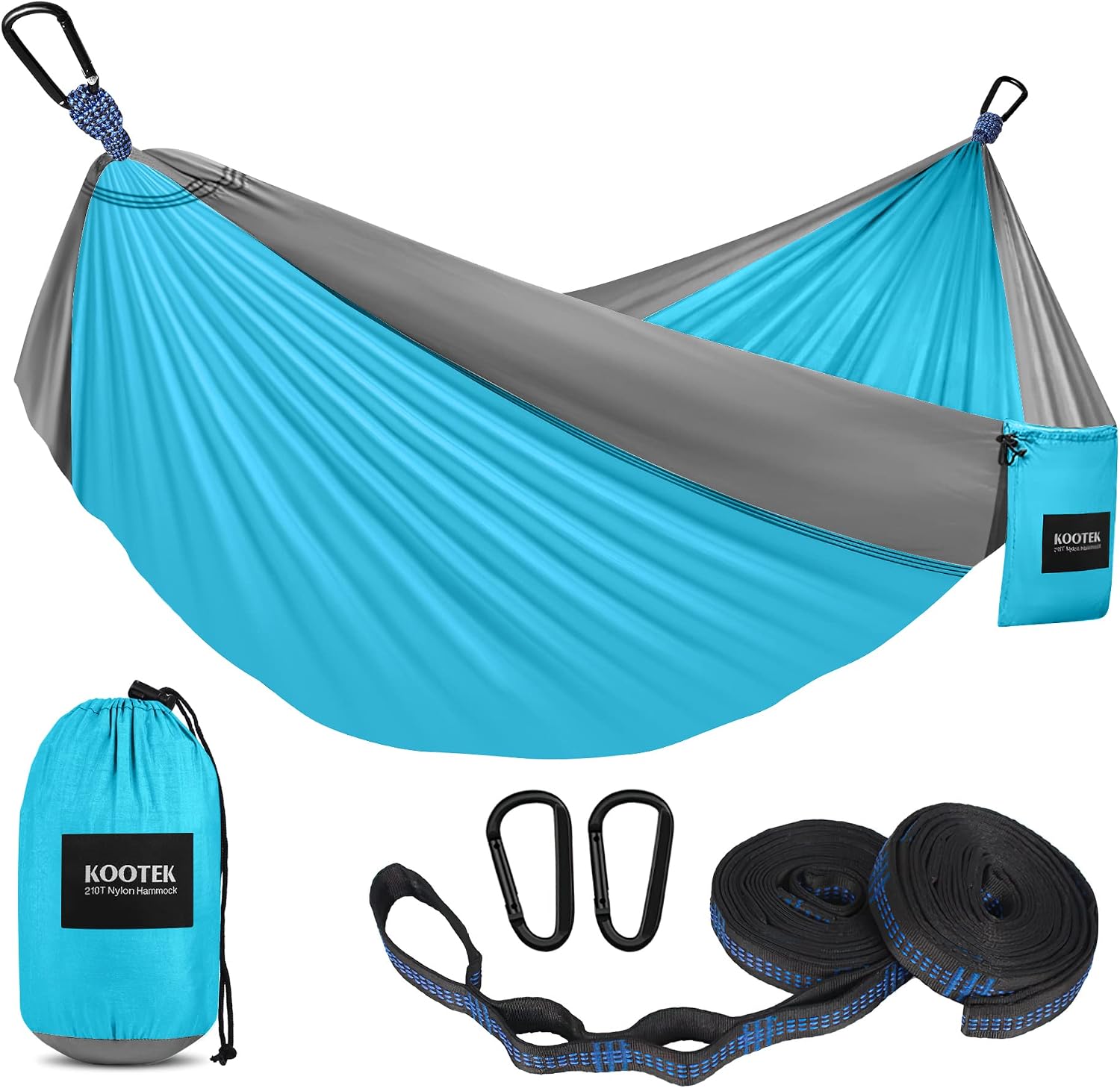 Detalle de Kootek Camping Hammock: Portable Nylon Hammock with Tree Straps & Carry Bag
