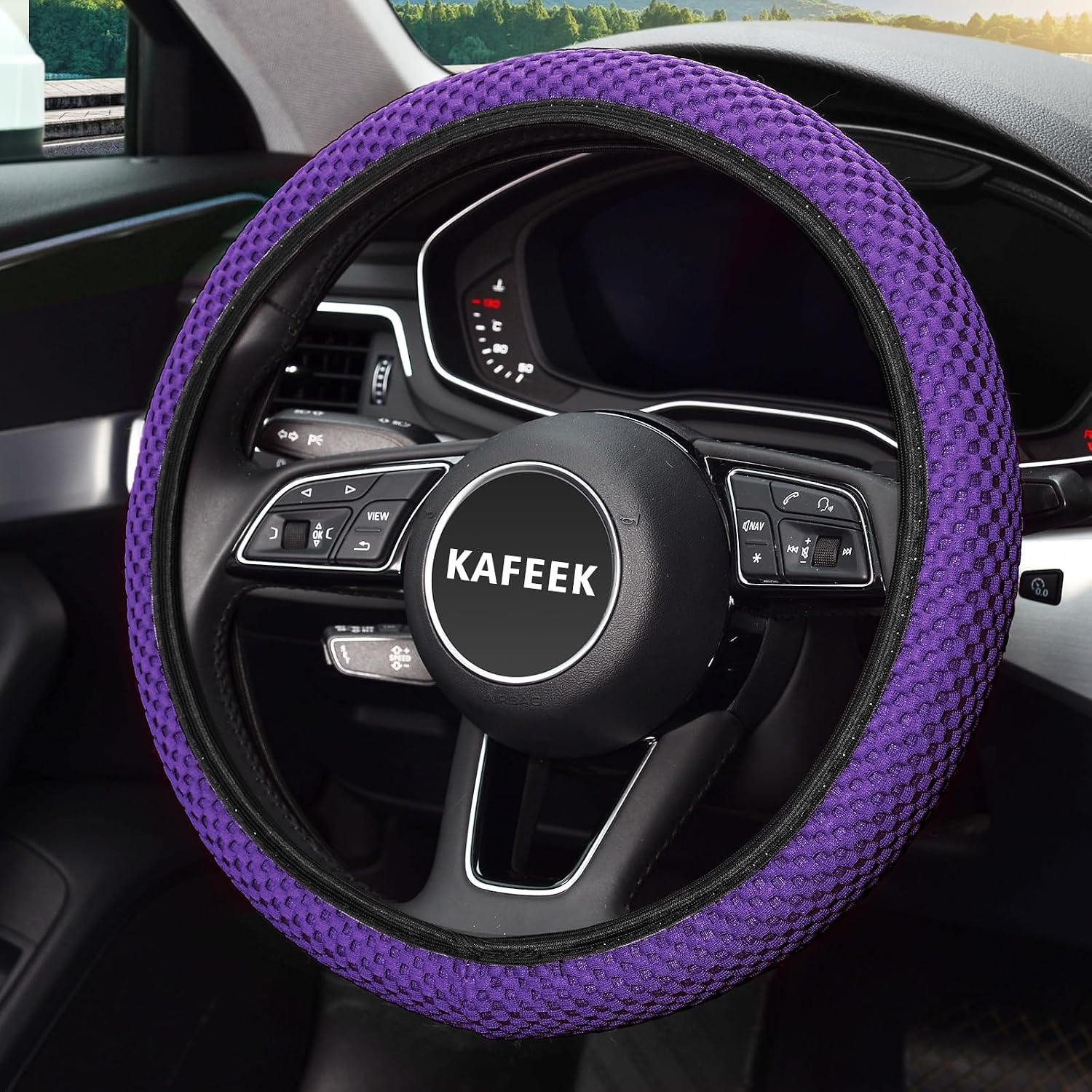 Detalle de KAFEEK Steering Wheel Cover, 15-Inch