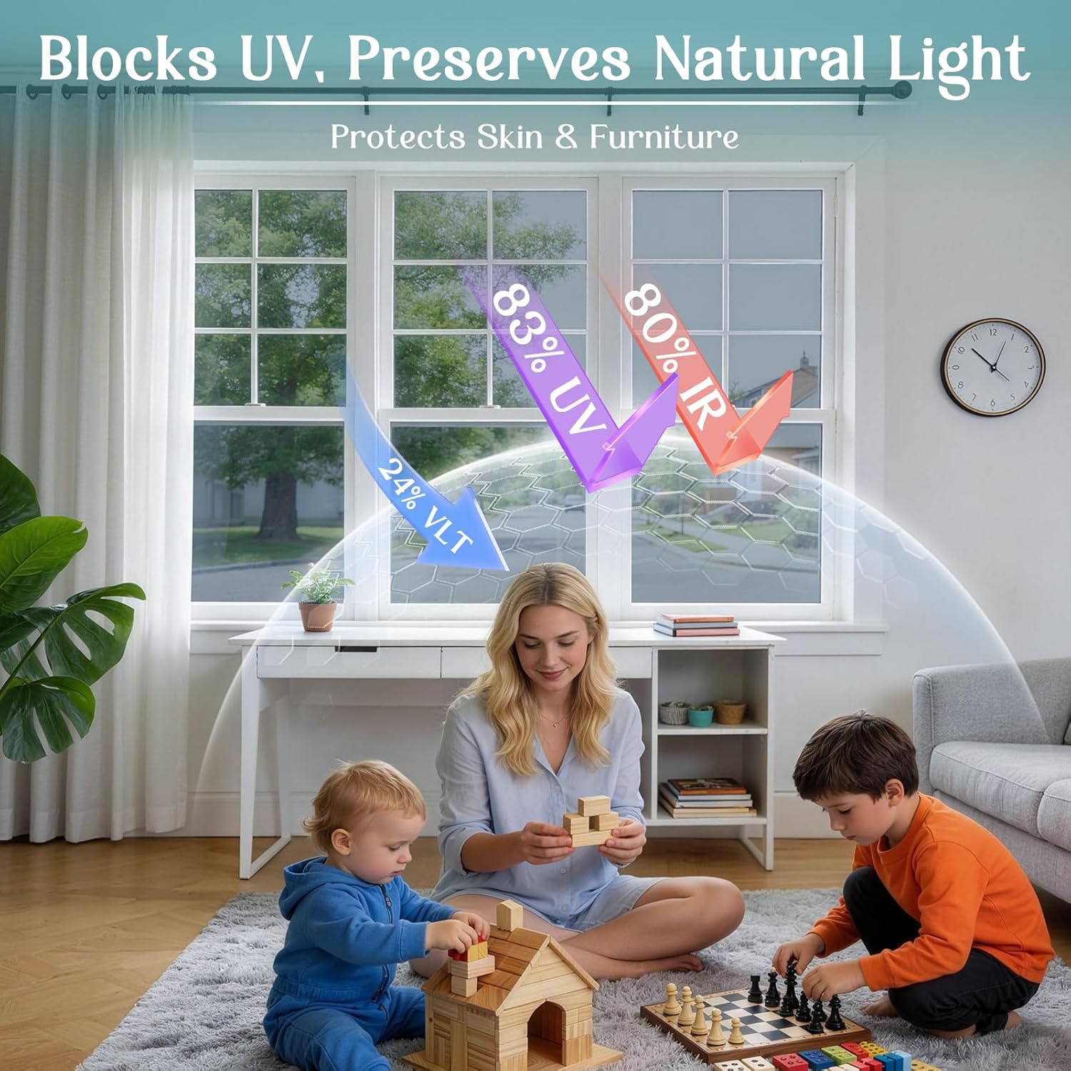 Thumbnail 4 de Haton Heat Reflective Window Film Privacy for Glass Windows – 90x200cm
