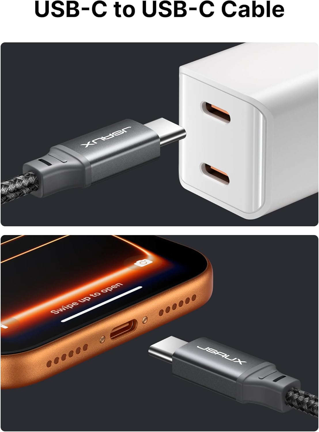 Thumbnail 4 de JSAUX 100W USB C to USB C Cable 6.6ft Pack