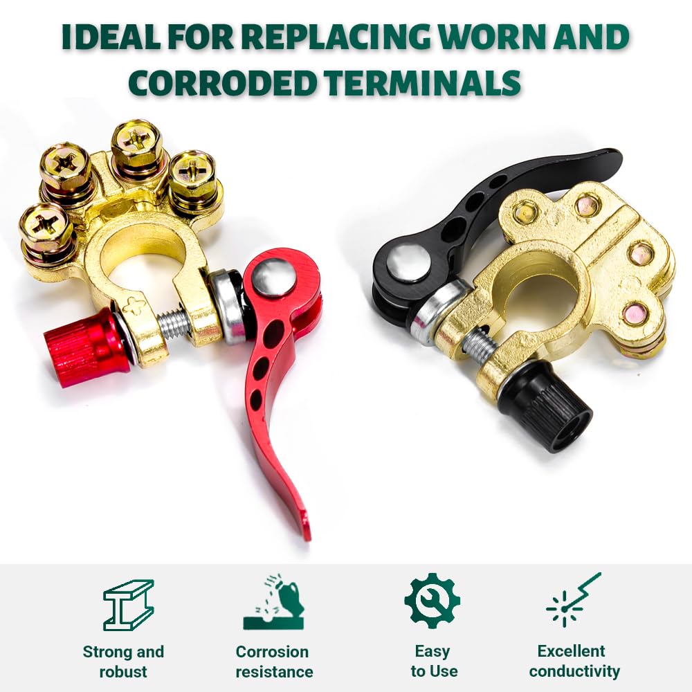Thumbnail 2 de 2Pcs Quick Release Battery Terminals — 4-Way Connectors for 12V, 24V and 60V Systems
