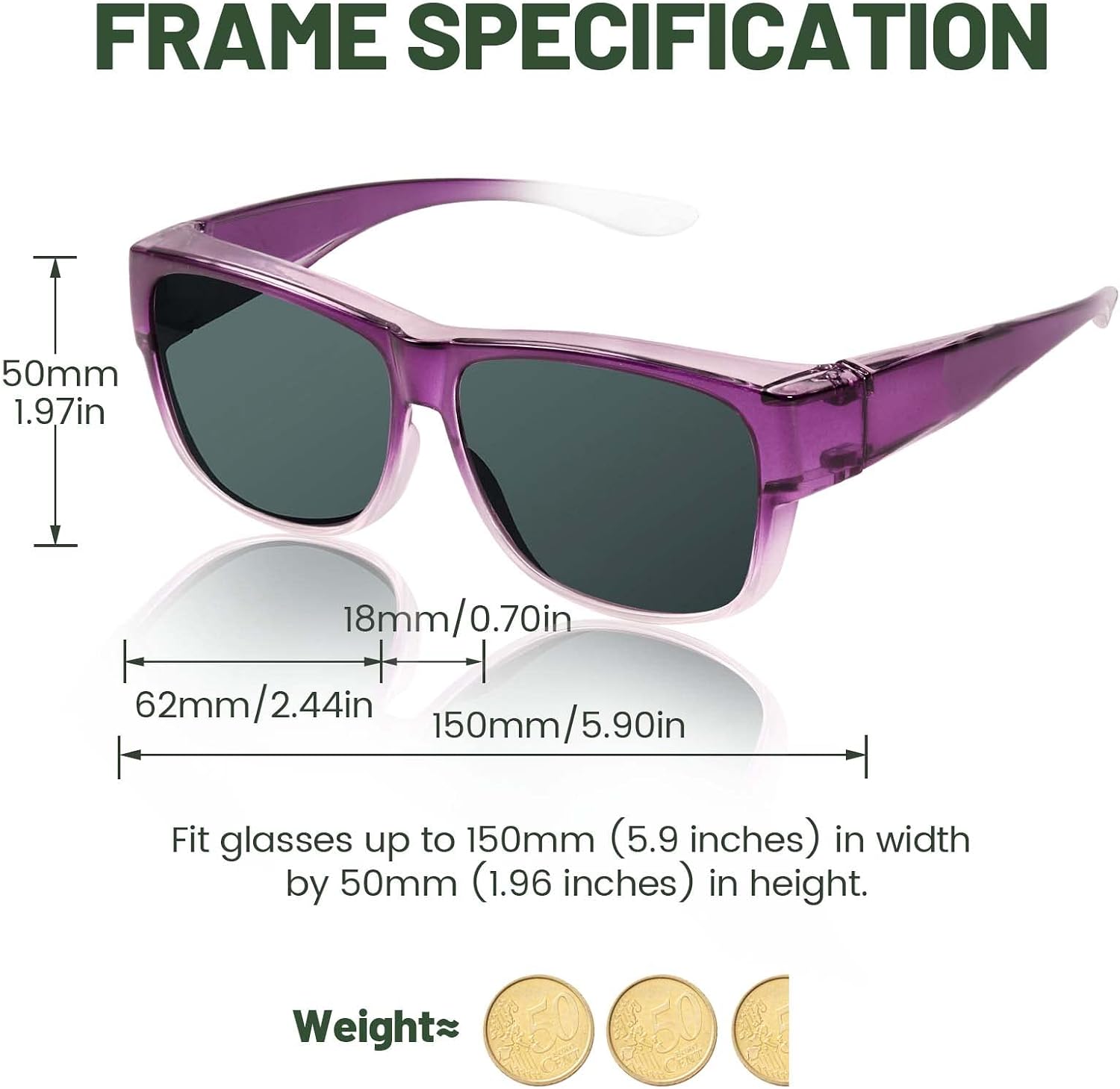 Thumbnail 3 de LVIOE Over Glasses Fit-over Sunglasses – Polarised UV Protection for Driving