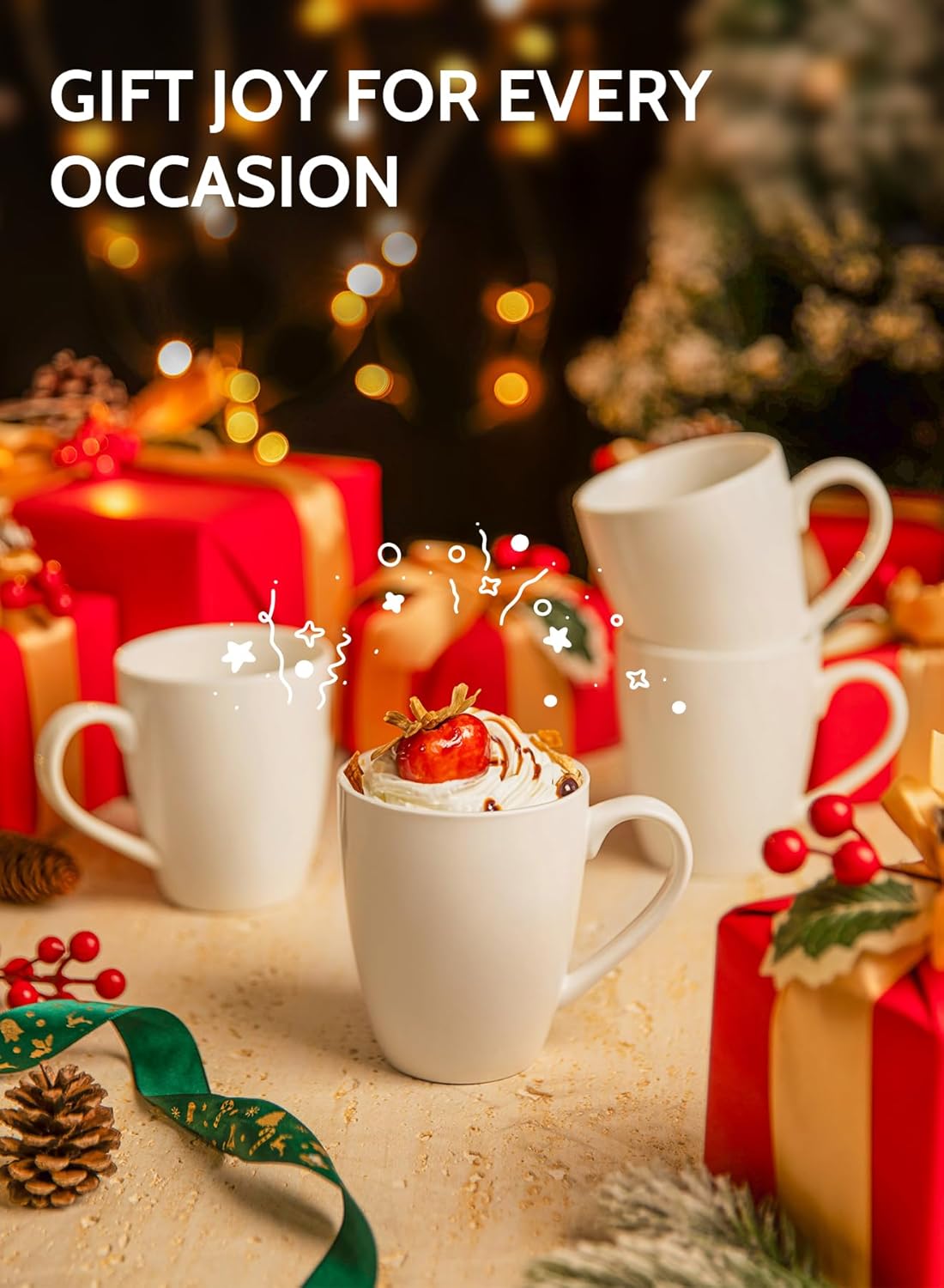 Detalle 2 de Sweese Porcelain Coffee Mugs 16 oz