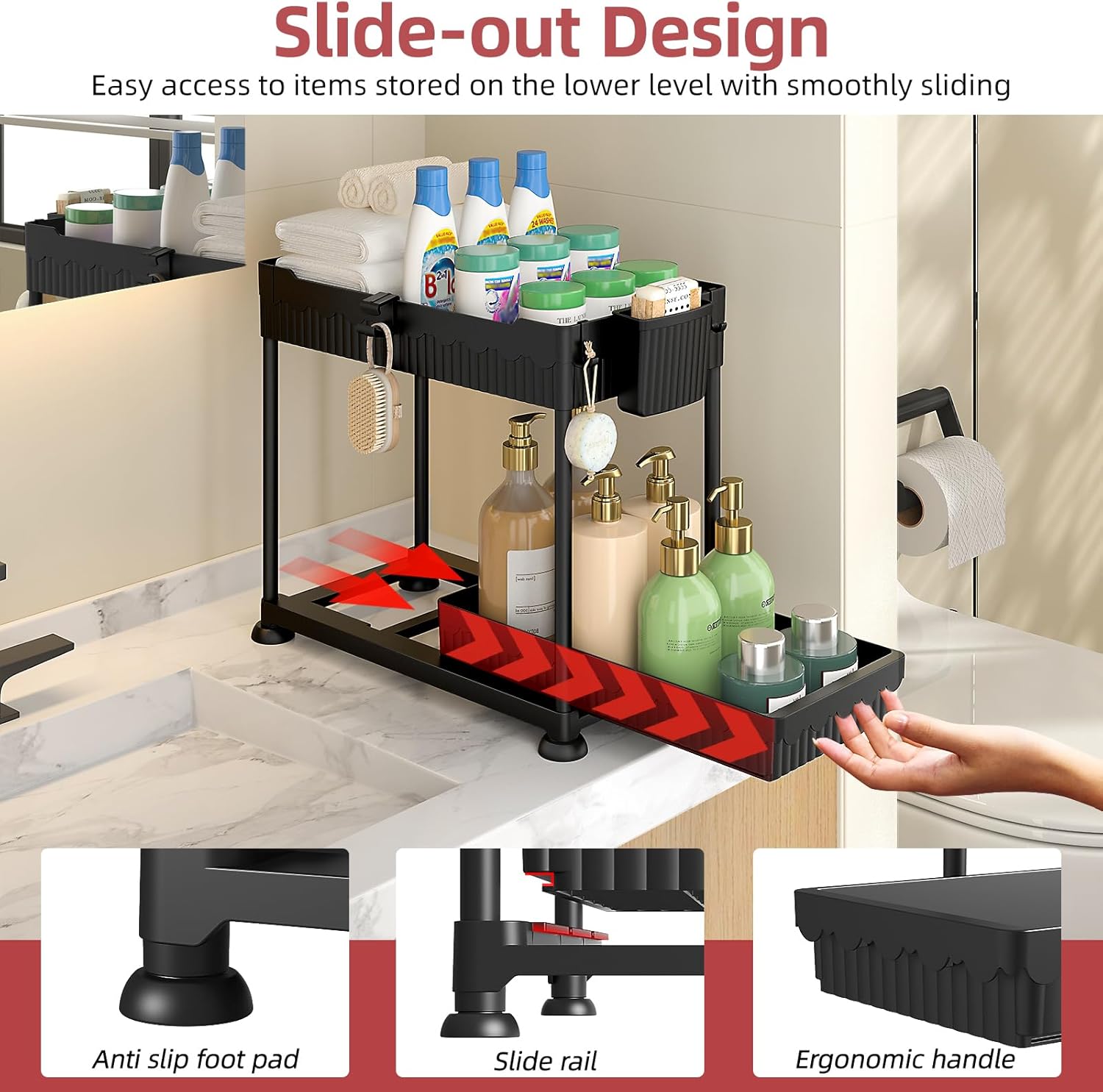 Thumbnail 1 de Sevenblue 2-Tier Under Sink Organizer 4-Pack 🚪