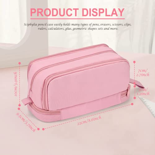 Thumbnail 1 de Sciphylia Trousse Scolaire Grande Capacité – Rose, étui à crayons multi‑poches