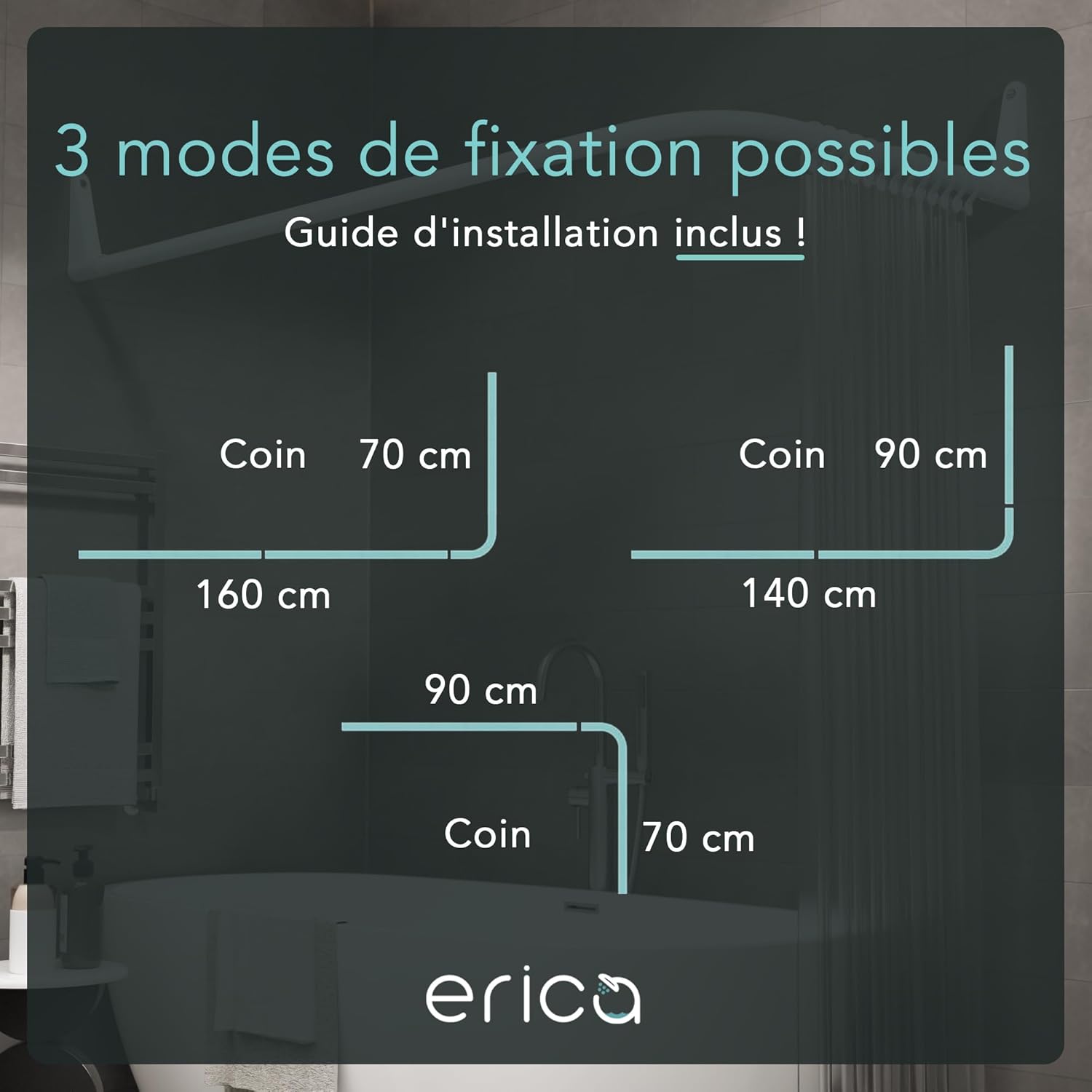 Thumbnail 2 de Erica Tringles de Rideau d’Angle 70x90/70x160 cm