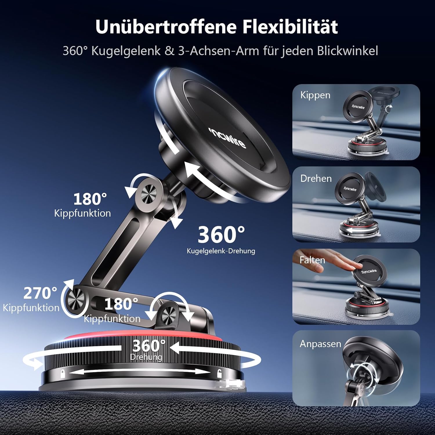 Thumbnail 4 de SYNCWIRE Magnetische Auto Handyhalterung 360°