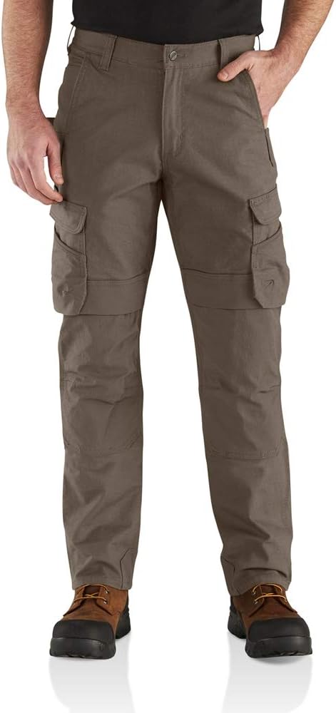 Detalle de Carhartt Herren Work Utility Pants Relaxed Straight mit Rugged Flex™ Ripstop und Double-Front Cargo