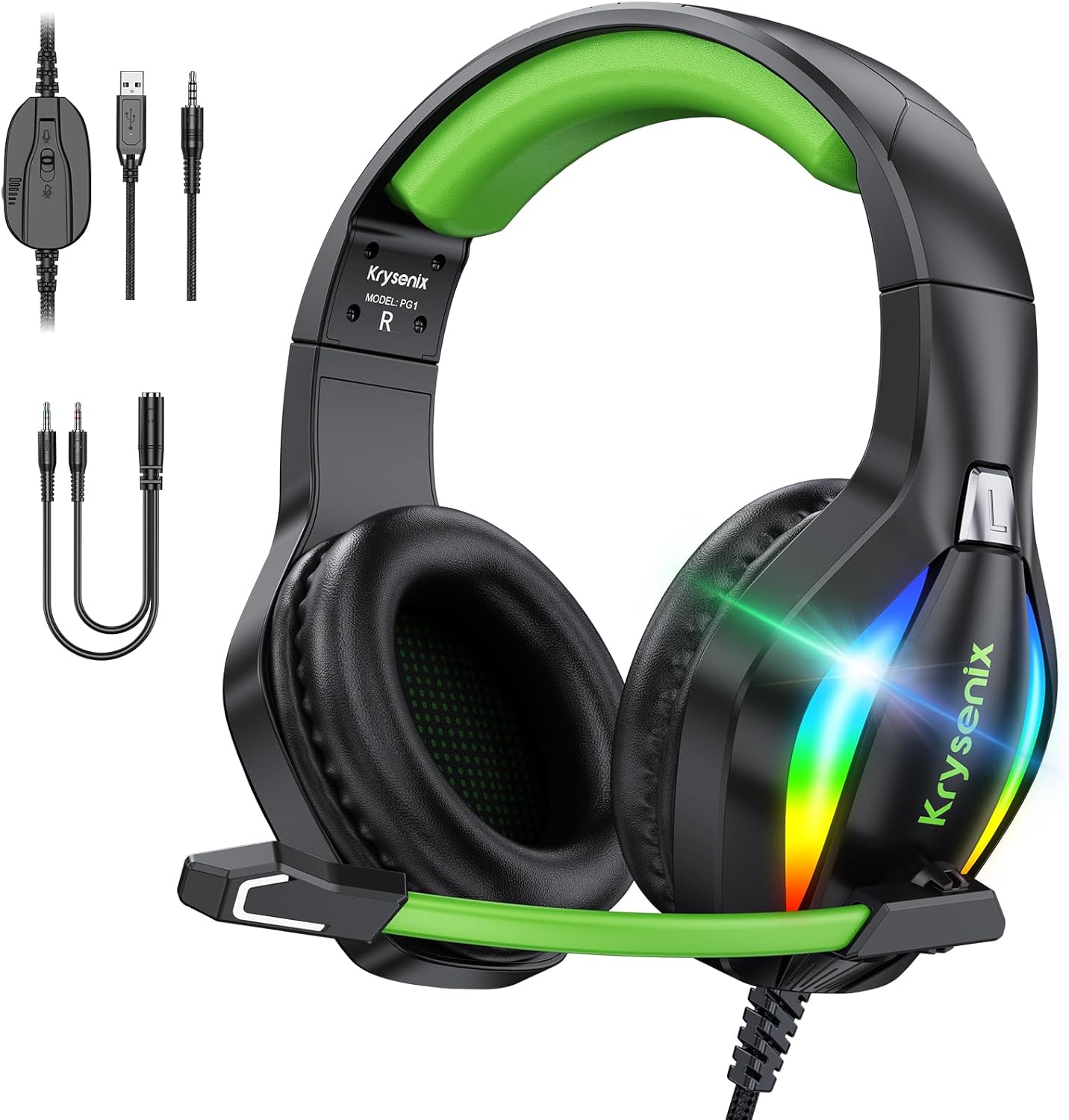 Thumbnail 6 de Krysenix PG1 RGB gaming headset with mic