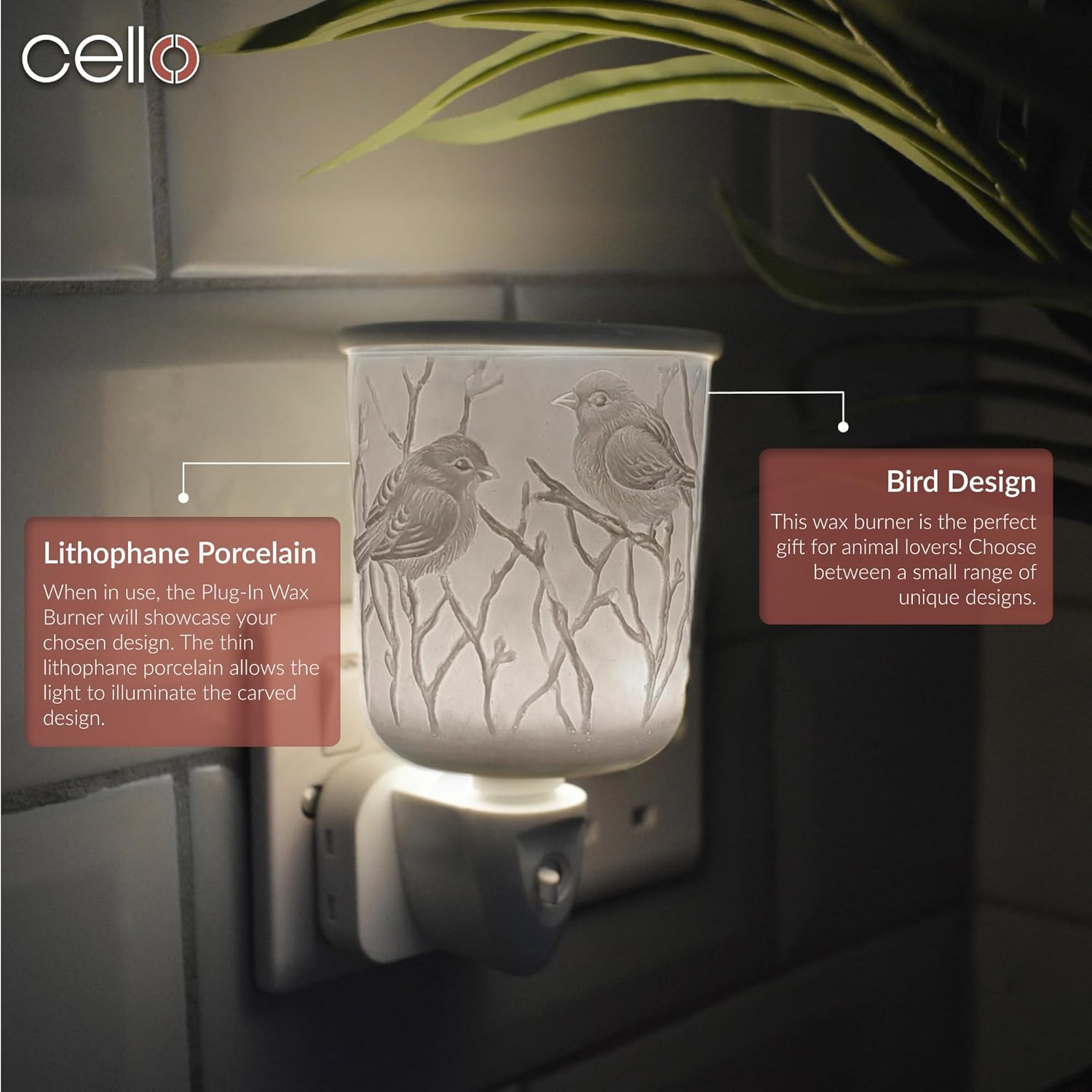Thumbnail 1 de Cello Plug-In Wax Melt Burner with 3D Bird Design (Porcelain Electric Oil Warmer)
