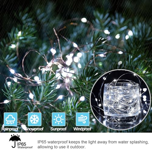 Thumbnail 3 de Knasin 120 LED Solar Fairy Lights Outdoor – 2 Pack, 24m/80ft, 8 Modes with 8-Hour Timer, IP65 Waterproof