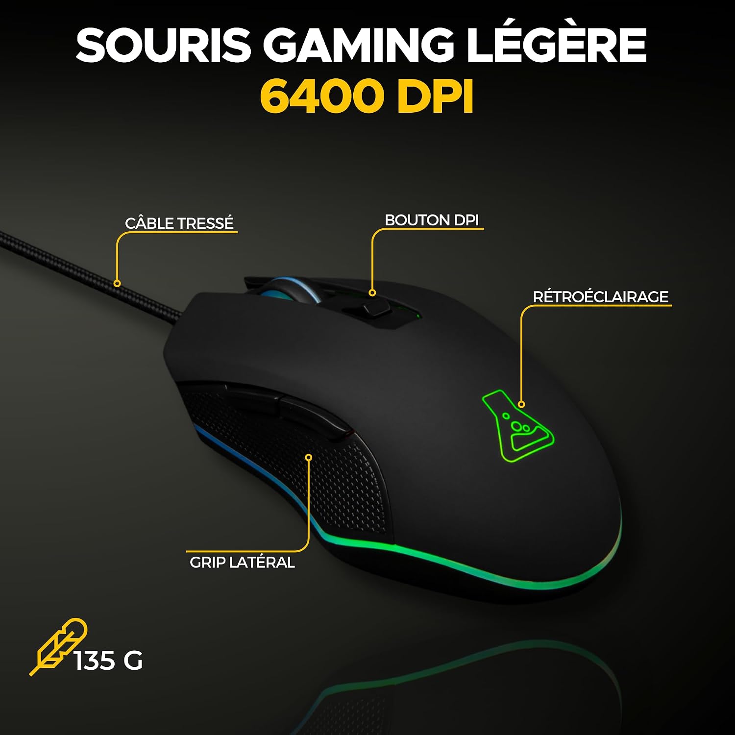 Detalle de The G-Lab Combo Hélium – Clavier + Souris + Tapis 3 en 1 pour PC, PS4/PS5 et Xbox