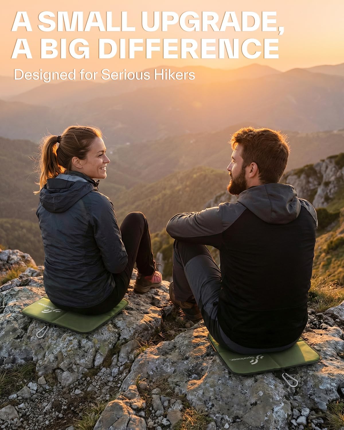Detalle de Sportneer Sitzkissen Outdoor (grau) – faltbare, wasserdichte Sitzunterlage für Camping & Wandern