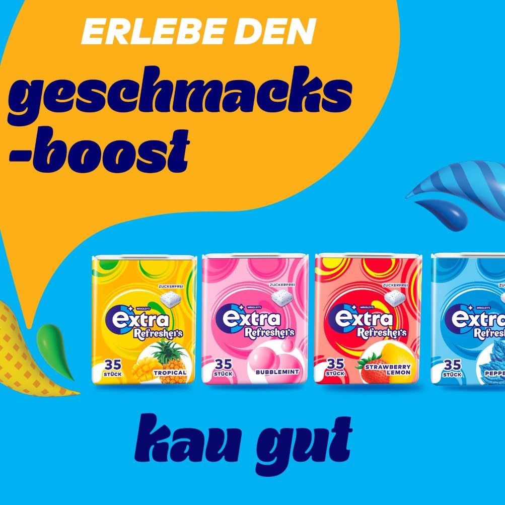 Thumbnail 6 de Extra Refreshers Kaugummi zuckerfrei Bubblemint Großpackung – 210 Dragees (6 x 35) Xylitol