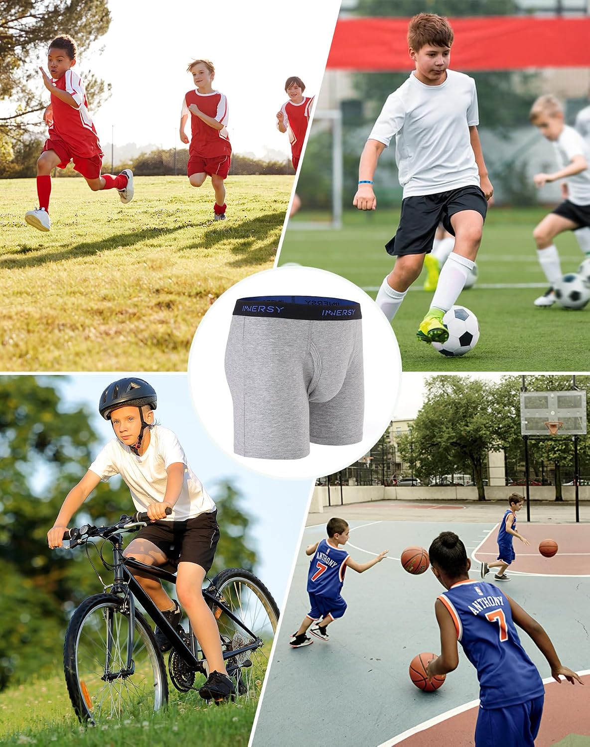 Detalle 2 de INNERSY Jungen Boxershorts 5er Pack Baumwolle