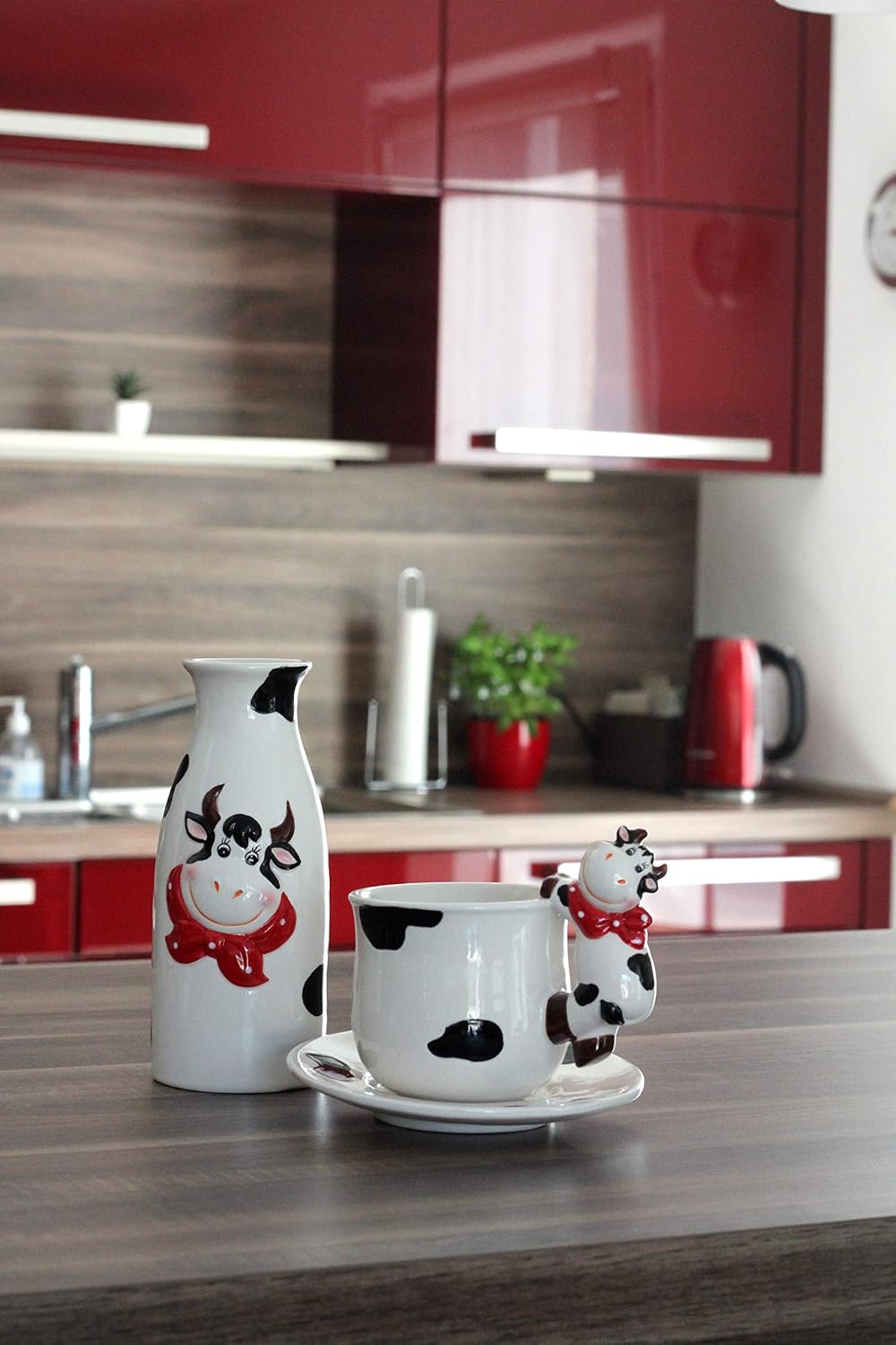 Detalle 2 de Dekohelden24 222501 – ceramiczna maselniczka w kształcie krowy z pokrywką