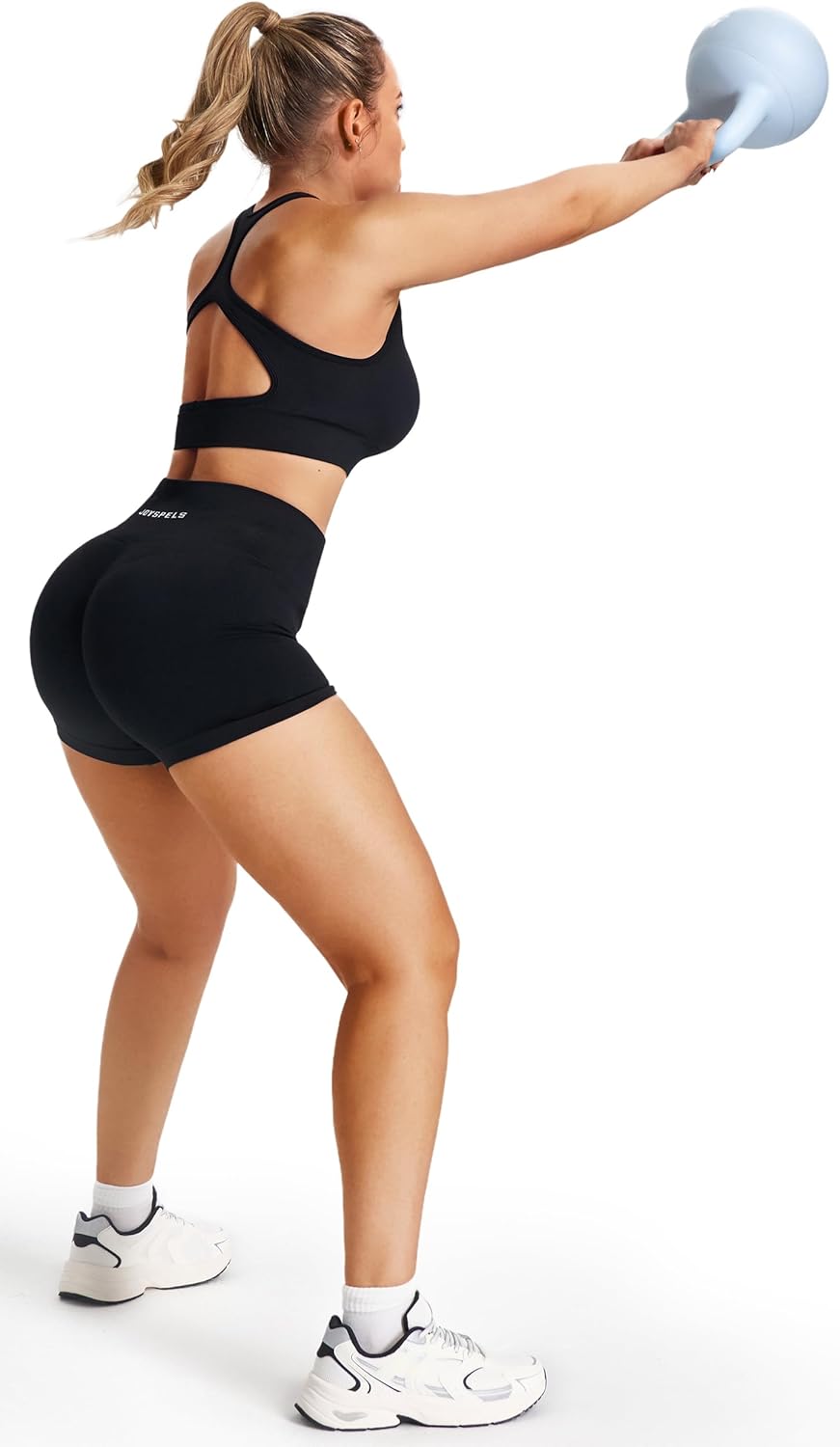 Thumbnail 3 de JOYSPELS Womens Seamless High-Waist Gym Shorts