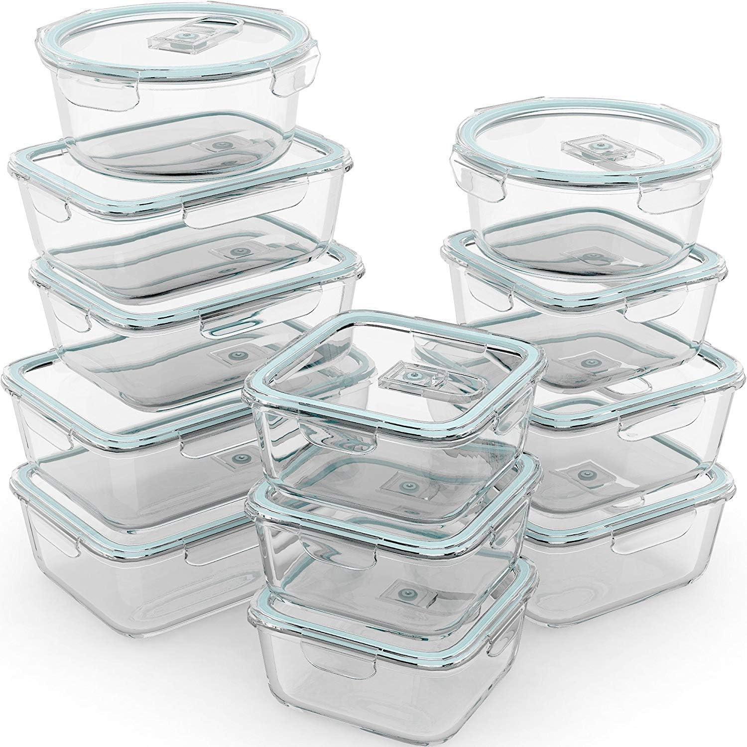 Detalle de Razab 24 Pc Glass Food Storage Containers with Airtight Lids