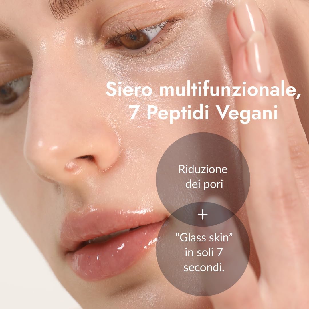 Thumbnail 1 de Booster siero con 7 peptidi Vergan 150 ml (7 vasetti da serbatoio) per effetto glass skin e pori più raffinati