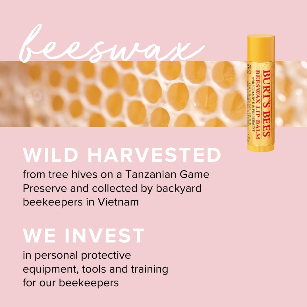Detalle de Burt's Bees Baume à Lèvres Hydratant 100% Naturel – Coffret 8,5 g (Miel & Cire d’Abeille)