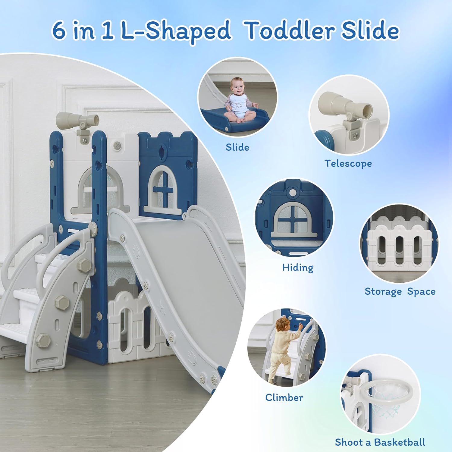 Detalle 2 de LulliSpace 6-in-1 Toddler Slide