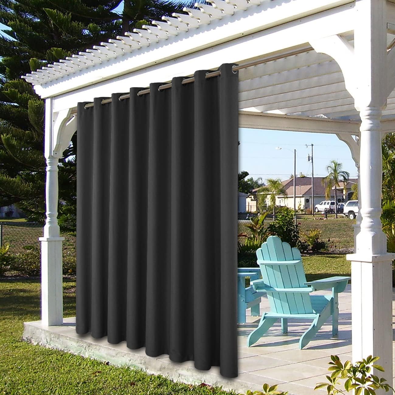 Thumbnail 6 de BONZER Waterproof Outdoor Curtains (1 Panel) 150W x 84L in, Charcoal