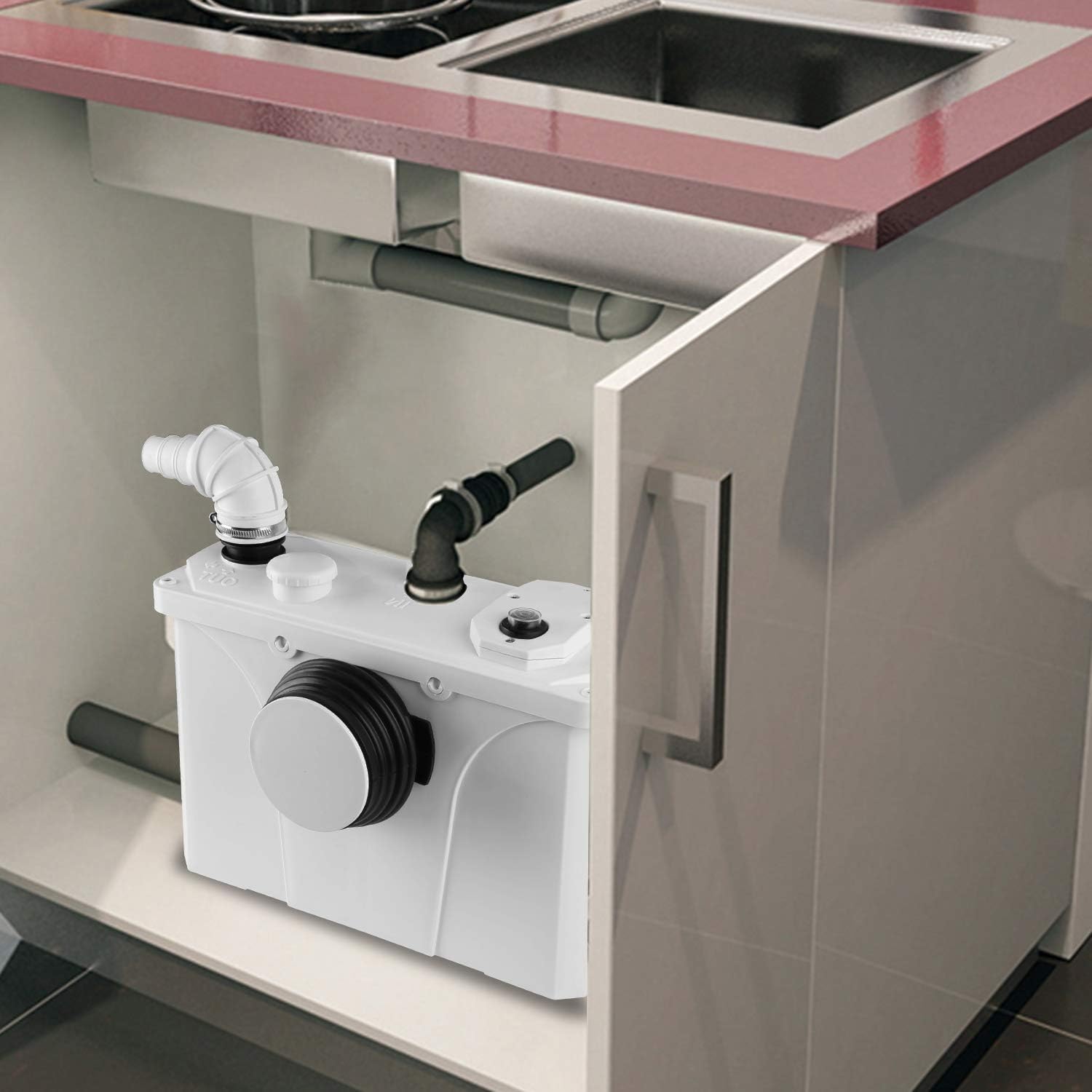 Detalle 2 de Sonnewelt 700 W: pompa trituratore WC maceratore per acque luride con filtro al carbone attivo