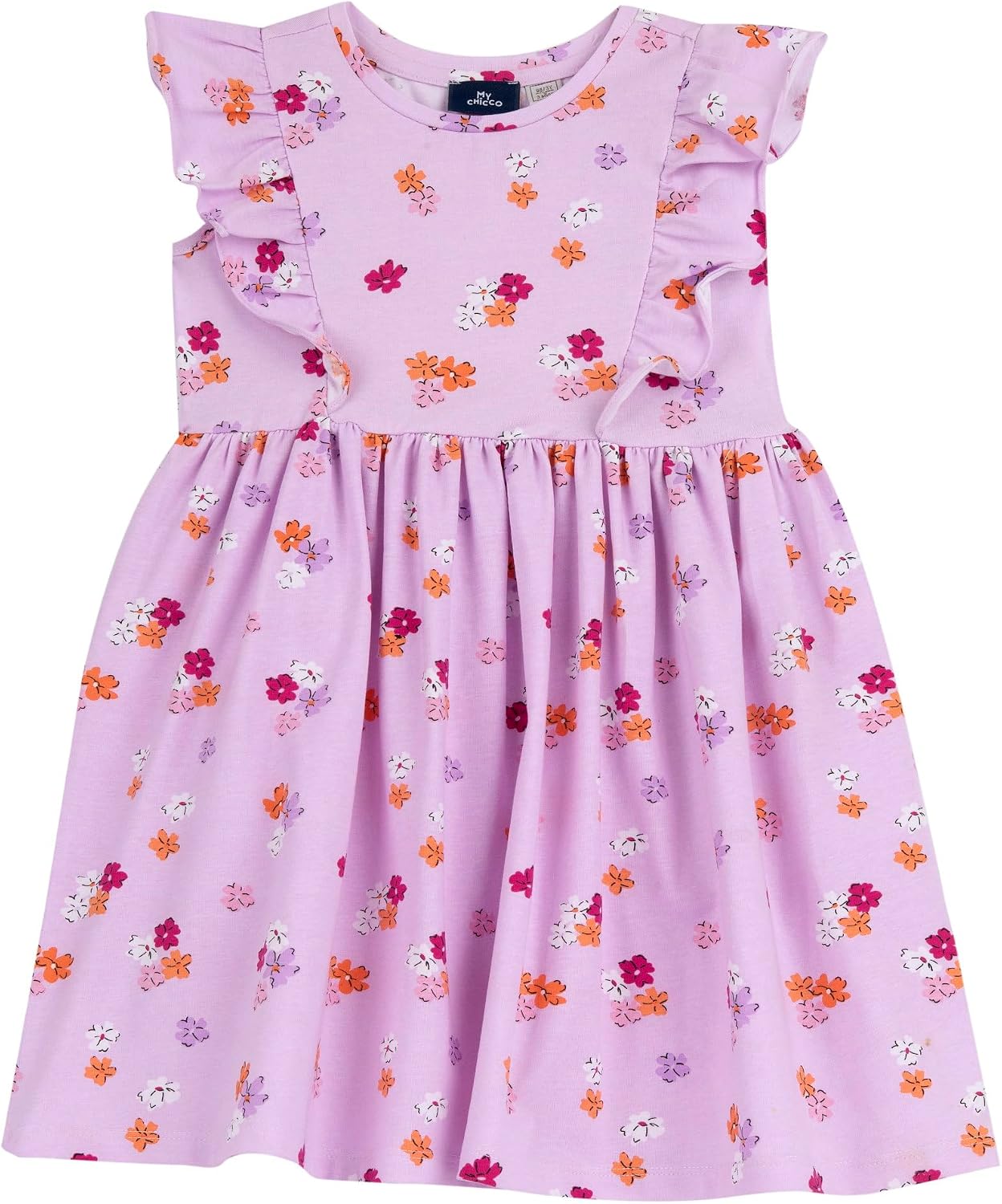 Detalle 2 de Vestito Bambina Chicco a Maniche Corte in Cotone Leggero – Designed in Italy